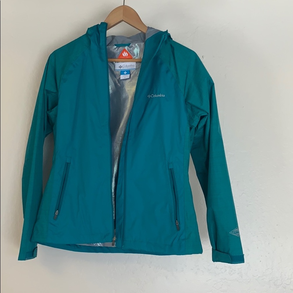 Turquoise Columbia Waterproof Jacket